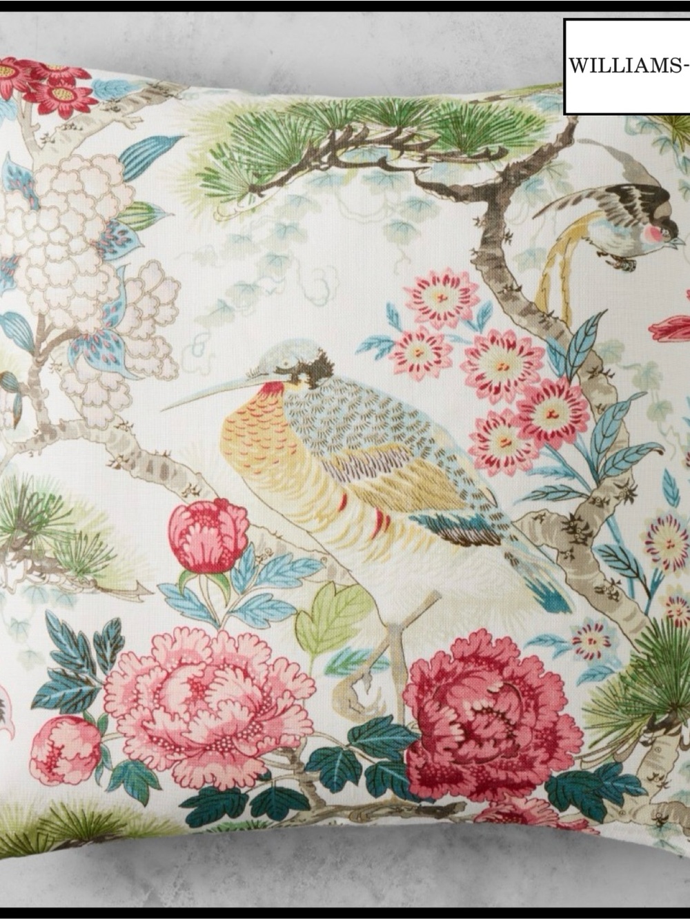 Scalamandre Shenyang Linen Pillow Cover for Williams Sonoma in Bloom.